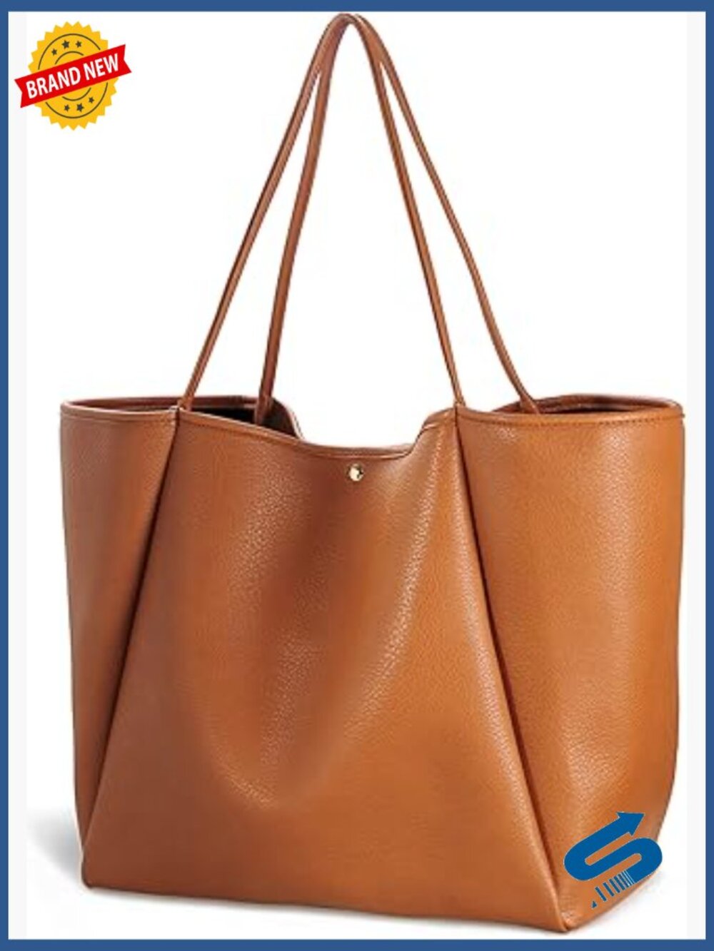 Oversize PU Leather Tote Weekender Bag Travel Purse Shopper Handbag